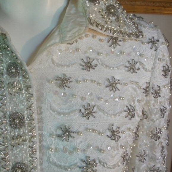 1960’s Royal Cathay White Beaded Cocktail Dress - Picture 2 of 8